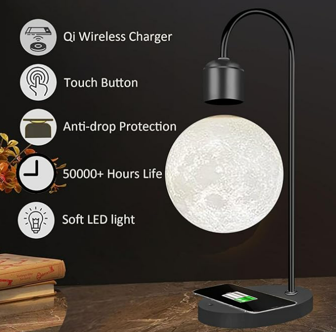 Creative Magnetic Levitation Moon Lamp – LED Night Light