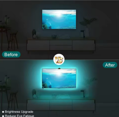 ✨Smart RGBIC LED Backlight | Color Sync & Music Reactive for PC/TV