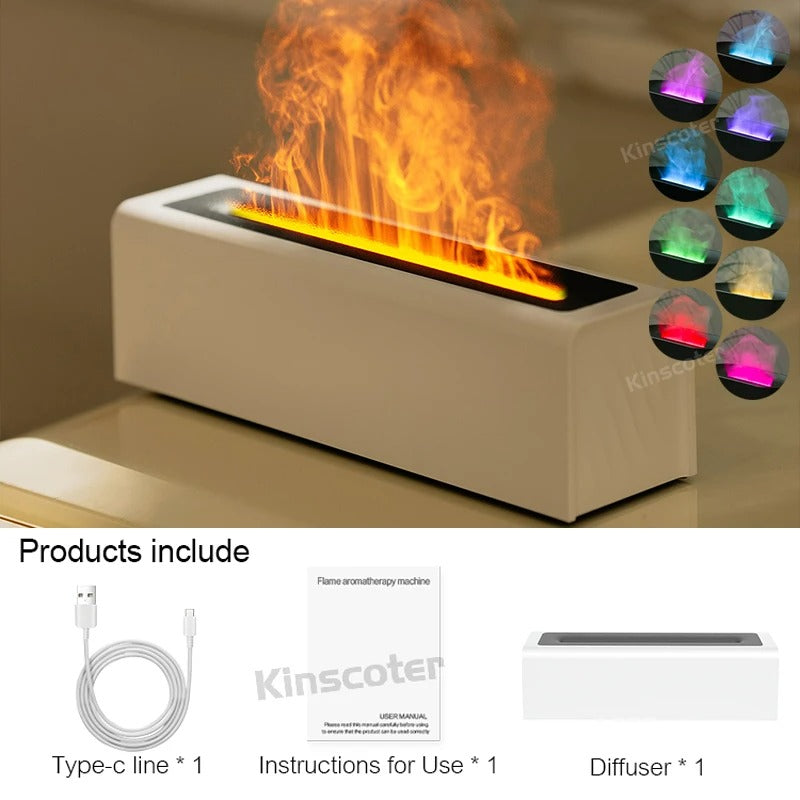 KINSCOTER RGB Flame Aroma Diffuser & Air Humidifier – Ultrasonic Cool Mist Maker