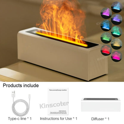 KINSCOTER RGB Flame Aroma Diffuser & Air Humidifier – Ultrasonic Cool Mist Maker