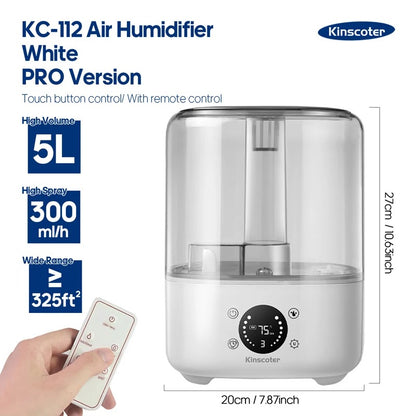 The KINSCOTER 3L Air Humidifier is a large-capacity humidifier ideal for homes and offices, featuring the following: