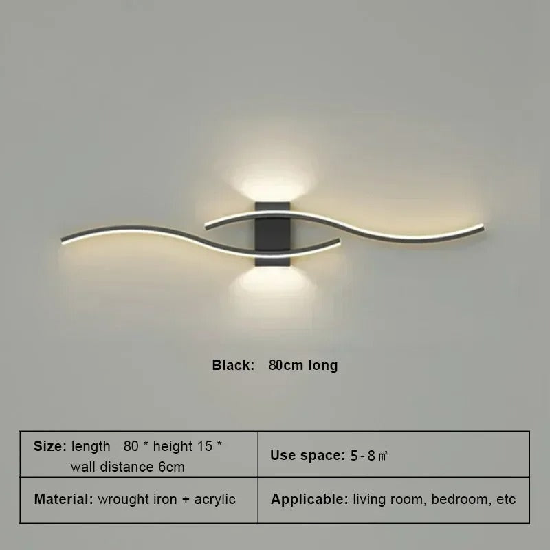 "Modern LED Wall Lamp Long Strip Sconce for Living Room, Bedroom & Indoor Lighting