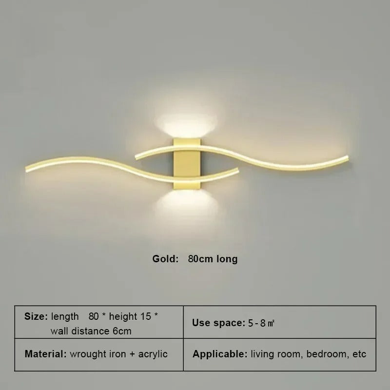 "Modern LED Wall Lamp Long Strip Sconce for Living Room, Bedroom & Indoor Lighting