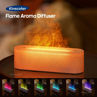 KINSCOTER RGB Flame Aroma Diffuser & Air Humidifier – Ultrasonic Cool Mist Maker