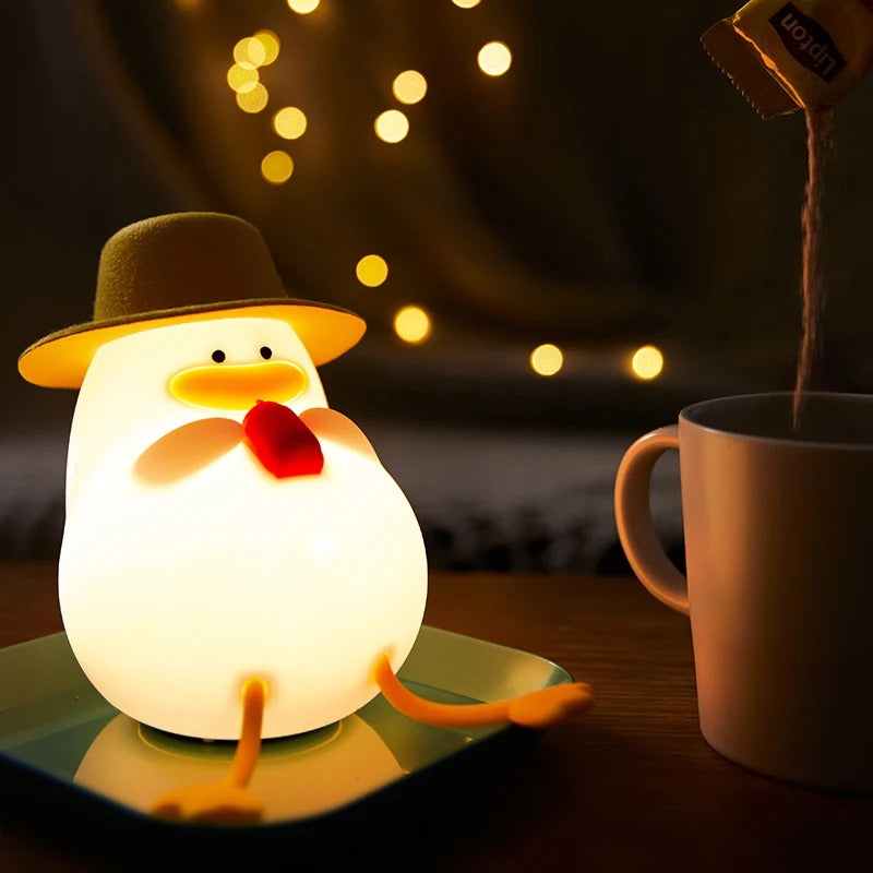 LED Night Light Rechargeable Duck Night Lamp – Dimmable Silicone Bedside Nightlight