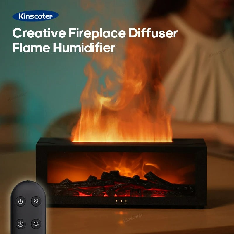 Heater-Scented Humidifier with Realistic Flame Light – Innovative Air Humidifier