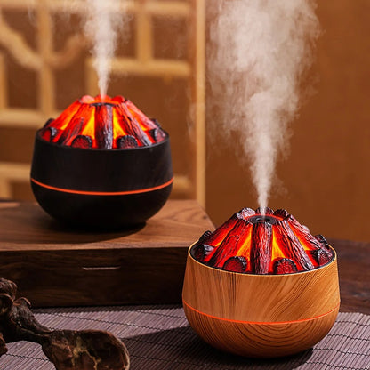 The 2024 New 300ML Artificial Charcoal Fire Air Humidifier Aroma Diffuser is a stylish and functional home