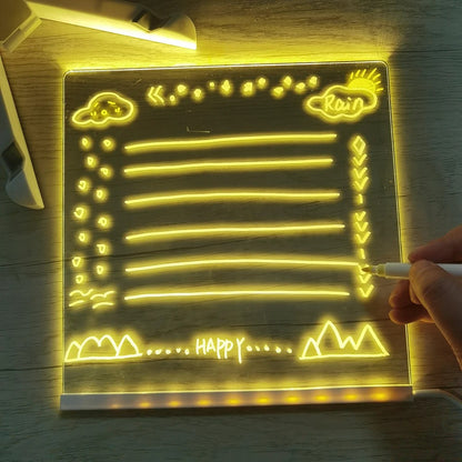 "Personalized LED Erasable Message Board for Kids – Creative Drawing Board & Night Light – Perfect Birthday Gift"