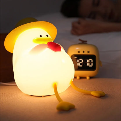 LED Night Light Rechargeable Duck Night Lamp – Dimmable Silicone Bedside Nightlight