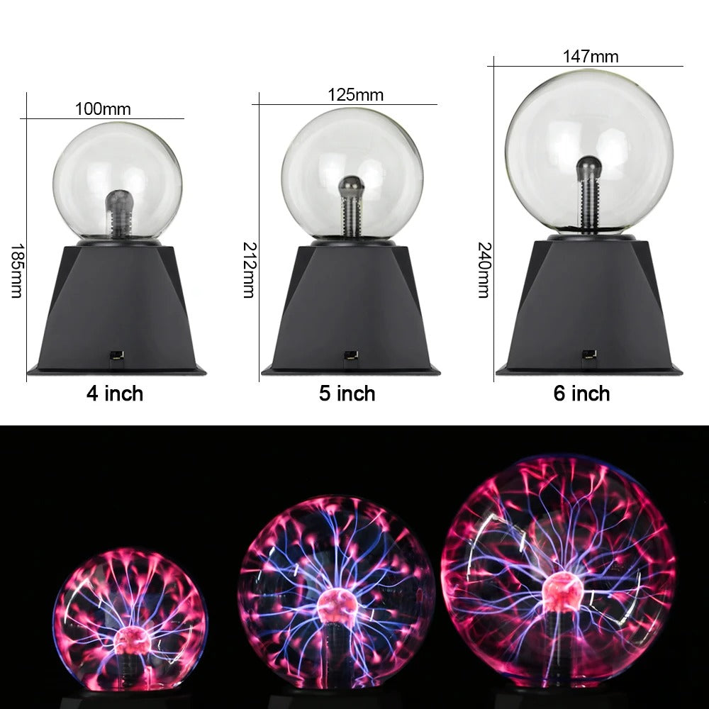 "3/8 Inch Plasma Ball Lamp - LED Night Light"