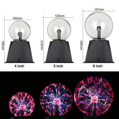 "3/8 Inch Plasma Ball Lamp - LED Night Light"