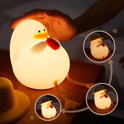 LED Night Light Rechargeable Duck Night Lamp – Dimmable Silicone Bedside Nightlight