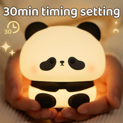 Panda LED Night Light – Cute Silicone USB Rechargeable Touch Lamp