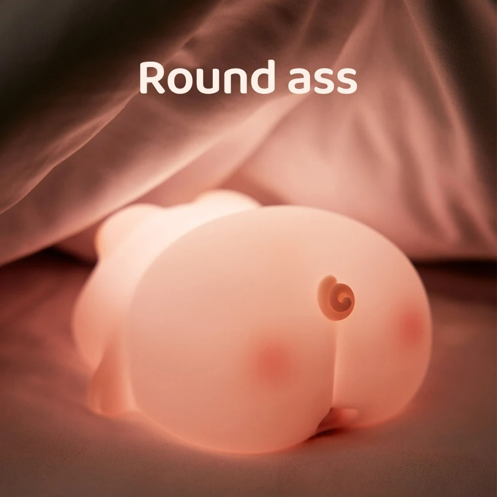 "Silicone Night Light Piggy Pat Lamp