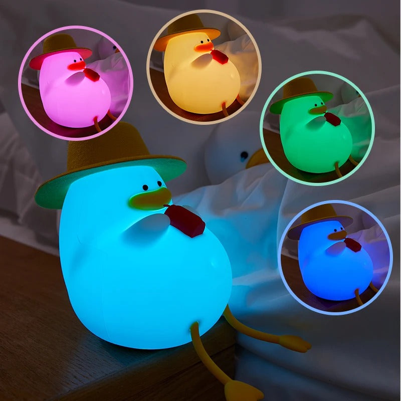 LED Night Light Rechargeable Duck Night Lamp – Dimmable Silicone Bedside Nightlight