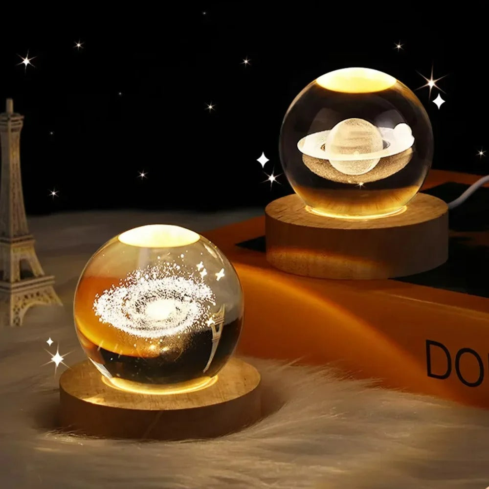 3D Crystal Lights Lamp – Planetary Galaxy Night Light