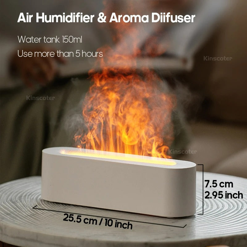 KINSCOTER RGB Flame Aroma Diffuser & Air Humidifier – Ultrasonic Cool Mist Maker