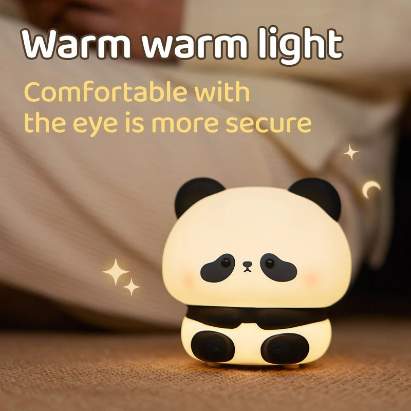 Panda LED Night Light – Cute Silicone USB Rechargeable Touch Lamp