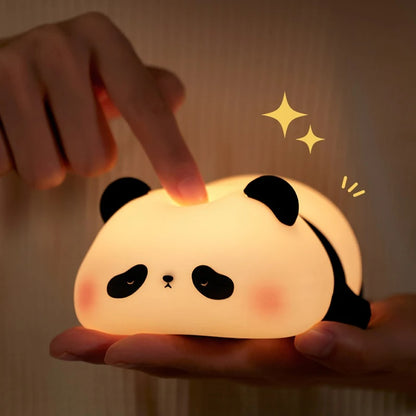 Panda LED Night Light – Cute Silicone USB Rechargeable Touch Lamp