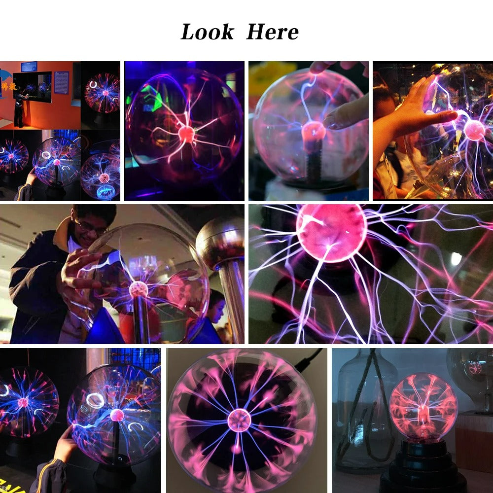 "3/8 Inch Plasma Ball Lamp - LED Night Light"