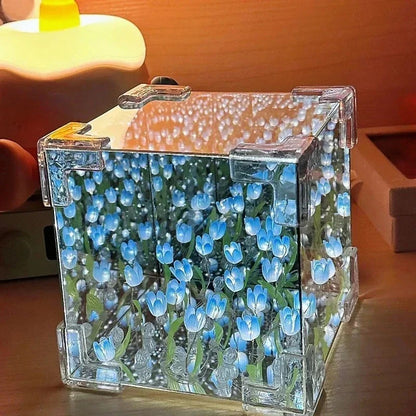 "Creative DIY Tulip Flower Sea Cube 3D Night Lamp Kit - M size