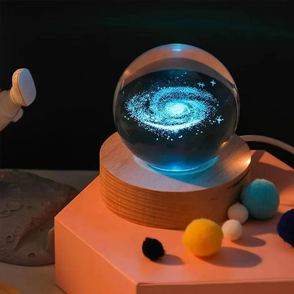 3D Crystal Lights Lamp – Planetary Galaxy Night Light