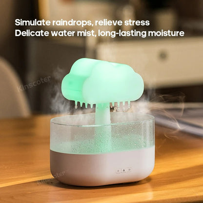 KINSCOTER Rain Clouds Aroma Diffuser Zen Raindrops Air Humidifier Essential Oil Diffuser USB Desktop Ultrasonic Sprayer