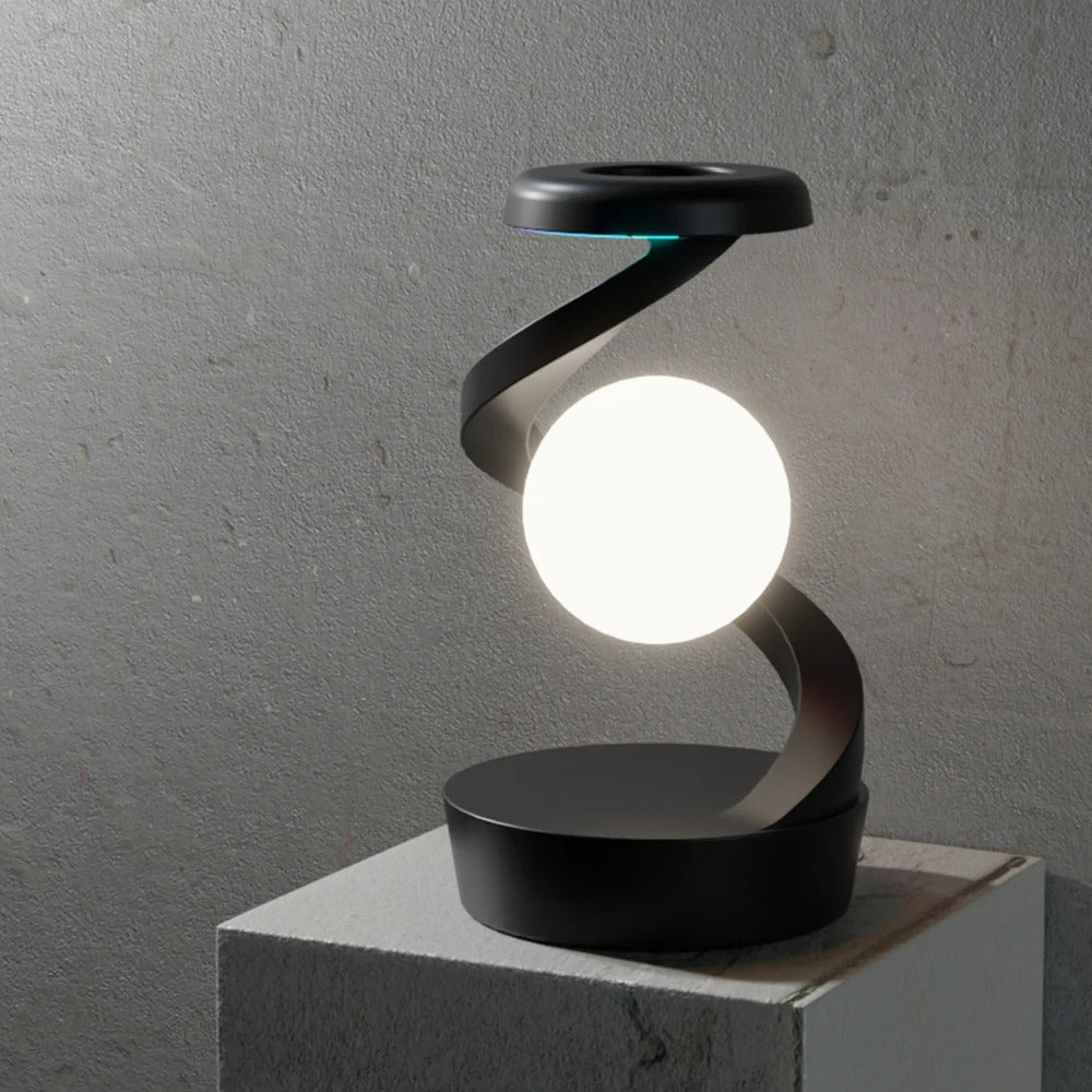 Creative Table Lamp – Floating Lamp with 15W Wireless Charger & RGB Light.