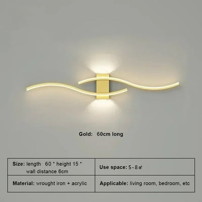 "Modern LED Wall Lamp Long Strip Sconce for Living Room, Bedroom & Indoor Lighting