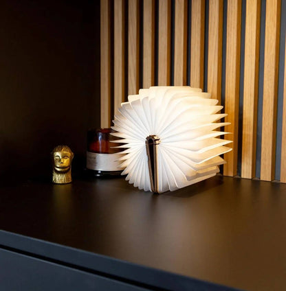 LED Wooden Book Lamp – USB Bedside Table Lamp