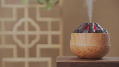 The 2024 New 300ML Artificial Charcoal Fire Air Humidifier Aroma Diffuser is a stylish and functional home