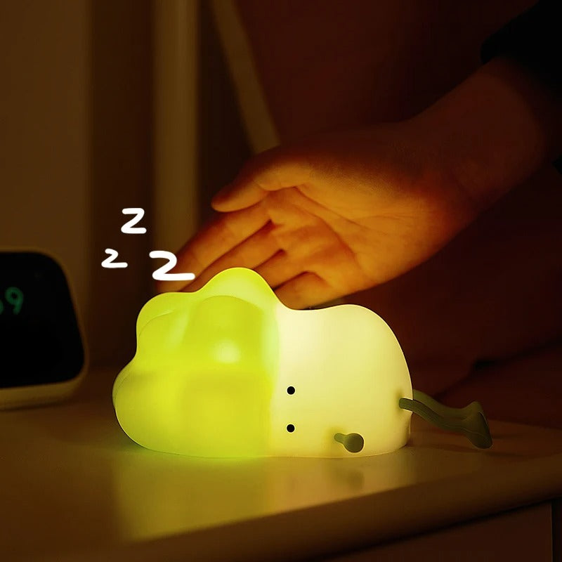 NEW Kawaii Night Light – Cartoon Dog, Cat & Duck Silicone USB Rechargeable Night Lamp