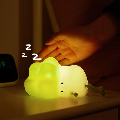 NEW Kawaii Night Light – Cartoon Dog, Cat & Duck Silicone USB Rechargeable Night Lamp