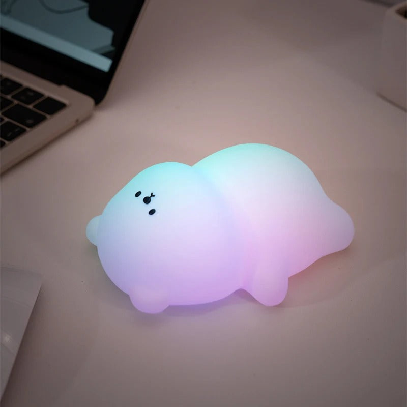 Panda LED Night Light – Cute Silicone USB Rechargeable Touch Lamp