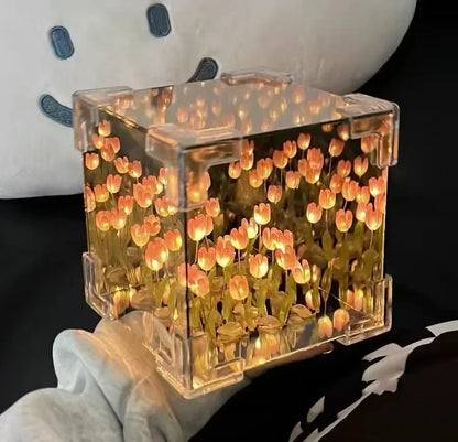 "Creative DIY Tulip Flower Sea Cube 3D Night Lamp Kit - M size