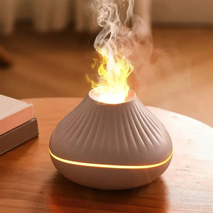 Volcanic Aroma Diffuser Essential Oil Lamp 160ml USB Portable Air Humidifier with Color Flame Night Light