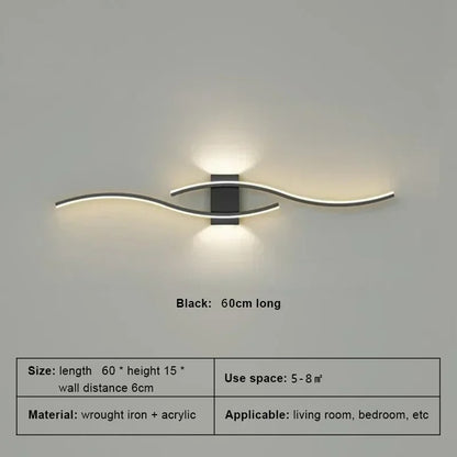 "Modern LED Wall Lamp Long Strip Sconce for Living Room, Bedroom & Indoor Lighting