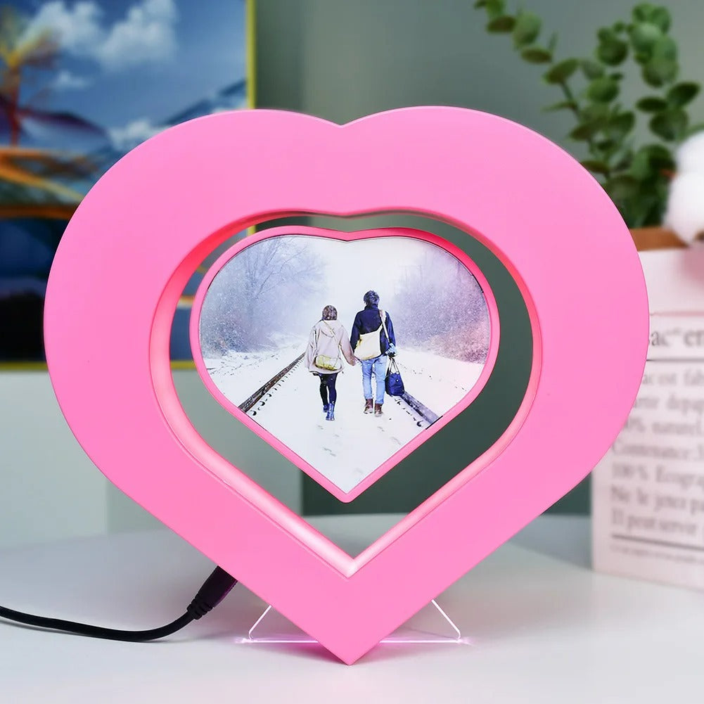 Magnetic Levitation Floating Heart-Shaped Photo Frame – Creative & Romantic Gift