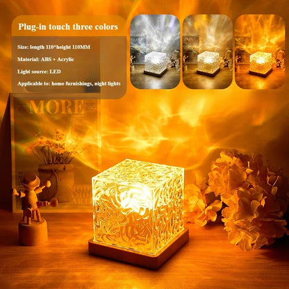 Dynamic Rotating Water Ripple Projector – 16-Color Flame Crystal Lamp