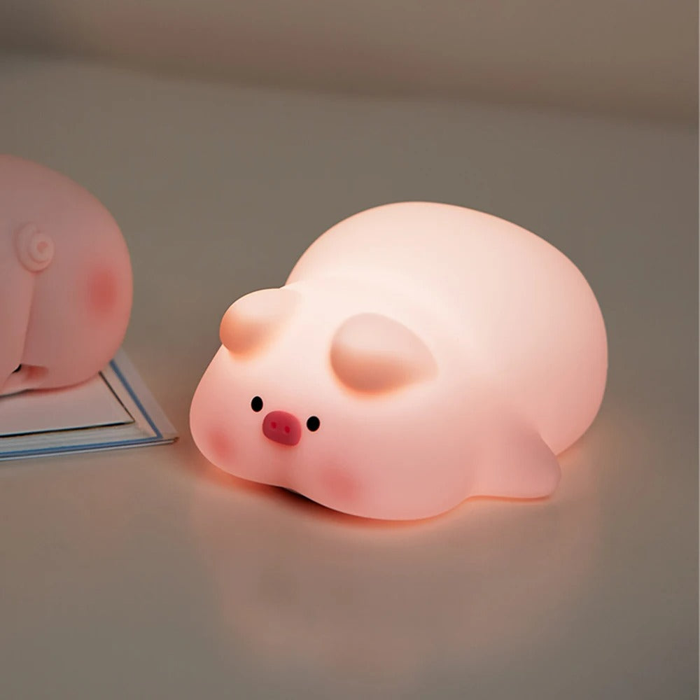 NEW Kawaii Night Light – Cartoon Dog, Cat & Duck Silicone USB Rechargeable Night Lamp