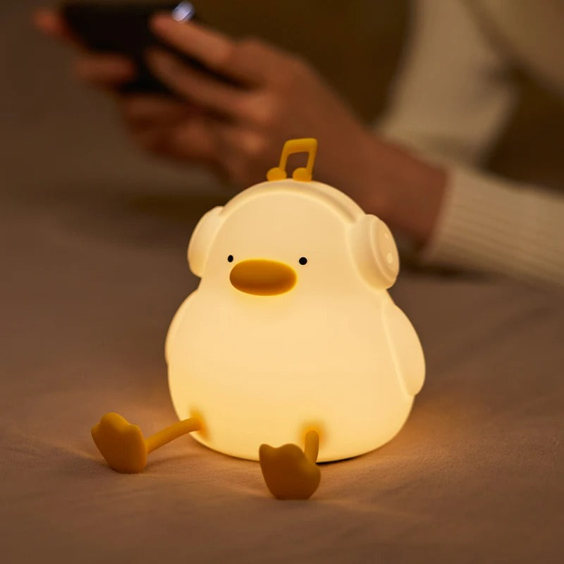 NEW Kawaii Night Light – Cartoon Dog, Cat & Duck Silicone USB Rechargeable Night Lamp