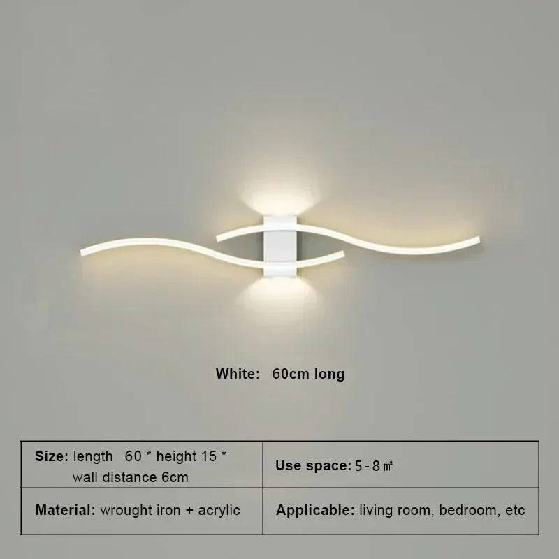 "Modern LED Wall Lamp Long Strip Sconce for Living Room, Bedroom & Indoor Lighting