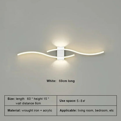 "Modern LED Wall Lamp Long Strip Sconce for Living Room, Bedroom & Indoor Lighting