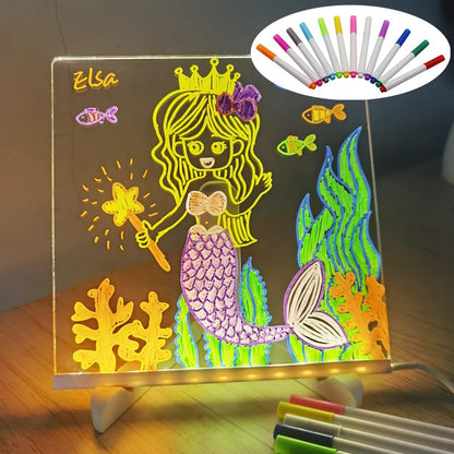 "Personalized LED Erasable Message Board for Kids – Creative Drawing Board & Night Light – Perfect Birthday Gift"