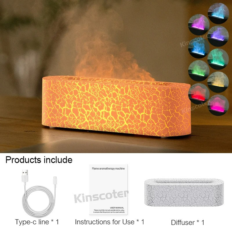 KINSCOTER RGB Flame Aroma Diffuser & Air Humidifier – Ultrasonic Cool Mist Maker