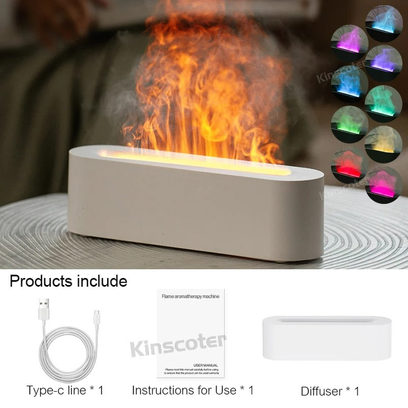 KINSCOTER RGB Flame Aroma Diffuser & Air Humidifier – Ultrasonic Cool Mist Maker