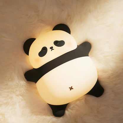 Panda LED Night Light – Cute Silicone USB Rechargeable Touch Lamp