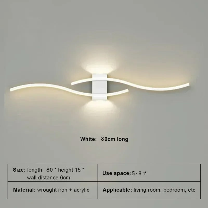 "Modern LED Wall Lamp Long Strip Sconce for Living Room, Bedroom & Indoor Lighting