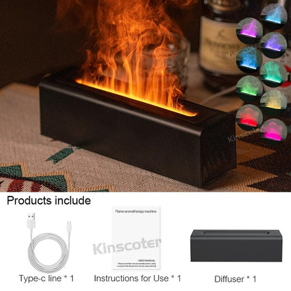 KINSCOTER RGB Flame Aroma Diffuser & Air Humidifier – Ultrasonic Cool Mist Maker