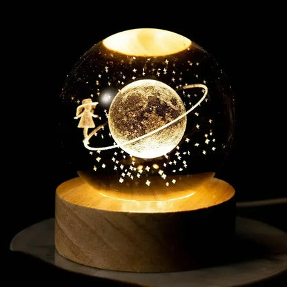 3D Crystal Lights Lamp – Planetary Galaxy Night Light